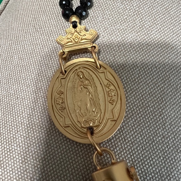 Luxurious Black and Gold Tassel Necklace - Picture 2 of 5